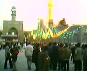 Clip of the outer sanctum decorated with festive lights for the Persian New Year