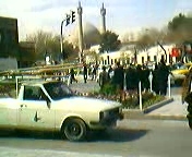 Clip of a bustling Mashhad street
