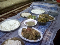 A traditional Yemeni feast