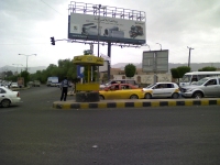 A Yemeni traffic officer on duty
